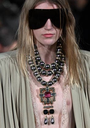 Valentino Runway - Rome A model walks the runway at Italian fashion house Valentino Show ‘Interferenze’ Fall Winter 2026 collection at Palazzo Barberini in Rome, Italy on March 12, 2026, two months after the death of founder Valentino Garavani. Italian fashion house Valentino returned to its roots with an evocative catwalk show held in the galleries of the Palazzo Barberini, a Baroque palace now home to masterpieces of the greatest artists of the Renaissance. Photo by Eric Vandeville ABACAPRESS.COM Rome Italy  Copyright: xVandevillexEric ABACAx