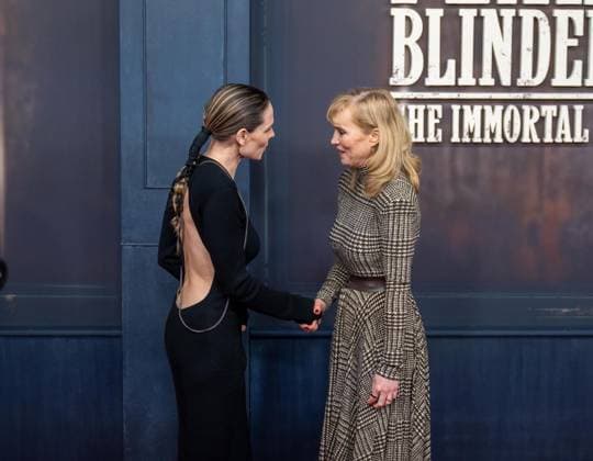 Kino, Filmpremiere von Peaky Blinders, The Immortal Man im Kino International in Berlin, im Bild, v. l. Schauspielerin Rebecca Ferguson, Katja Hofem (Vice President Content DACH für Netflix in Deutschland, Österreich und der Schweiz), 12.03. 2026, Copyright: xMatthiasxKochx