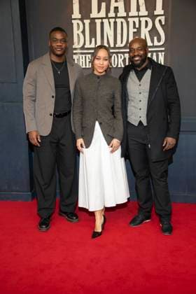 abb Melo Nsuka, Jenny Augusta und Aristo Luis zu Gast auf dem roten Teppich bei der Netflix Film Premiere von PEAKY BLINDERS THE IMMORTAL MAN im Kino International Berlin am Donnerstag 12.03.2026 in Berlin Berlin Deutschland