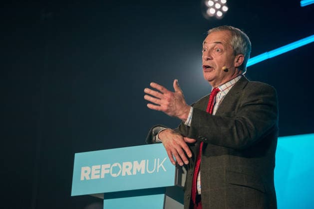 March 12, 2026, Swindon, Wiltshire, UK: Swindon, UK. NIGEL FARAGE, the leader of the political party Reform UK, at a Reform UK Swindon Local Election Rally with local MP Danny Kruger and hosted by Reform Chairman Dr. David Bull at the Meca Swindon venue, in the run up to the local elections in May. Swindon UK  - ZUMAl94_ 20260312_zaf_l94_030 Copyright: xSimonxChapmanx