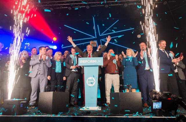 March 12, 2026, Swindon, Wiltshire, UK: Swindon, UK. NIGEL FARAGE, the leader of the political party Reform UK, at a Reform UK Swindon Local Election Rally with local MP Danny Kruger and hosted by Reform Chairman Dr. David Bull at the Meca Swindon venue, in the run up to the local elections in May. Swindon UK  - ZUMAl94_ 20260312_zaf_l94_040 Copyright: xSimonxChapmanx