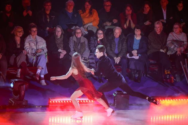 RUSSIA, ST PETERSBURG - MARCH 12, 2026: Ice dancers Vasilisa Kaganovskaia and Maxim Nekrasov perform during a concert marking Russian figure skating coach Alexei Mishin s 85th birthday at Yubileyny Sports Palace St Petersburg Russia  - ZUMAt113 20260312_zaa_t113_624 Copyright: xPeterxKovalevx