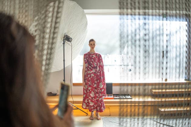 Roberto Torretta presents his new collection at OMODA Madrid es Moda A model poses during the showroom, on March 13, 2026, in Madrid Spain Roberto Torretta has presented his new collection through a shooting in his showroom, a space designed by Patricia Urquiola 13 MARCH 2026 Madrid Madrid Madrid Spain  Copyright: xEduardoxParrax 7362787