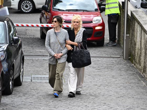 Rome, chapel of rest for Enrica Bonaccorti at the Ars BioMedica clinic. Pictured: Maria Teresa Ruta with her daughter Guenda Goria.  Copyright: xMaurizioxD Avanzox xipa-agency.netx xMaurizioxDxAvanzox IPA_Agency_IPA72809857