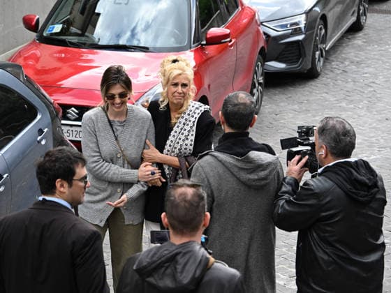 Rome, chapel of rest for Enrica Bonaccorti at the Ars BioMedica clinic. Pictured: Maria Teresa Ruta with her daughter Guenda Goria.  Copyright: xMaurizioxD Avanzox xipa-agency.netx xMaurizioxDxAvanzox IPA_Agency_IPA72809885
