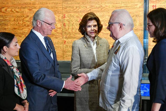 Swedish Royal Couple in Gdansk King Carl Gustaf, former President Lech Walesa and Queen Silvia at the European Solidarity Centre in Gdansk, Poland, on March 12, 2026. King Carl Gustaf and Queen Silvia of Sweden are on a state visit to Poland March 10–12, 2026. 1082334005  1082333964