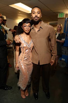 LOS ANGELES, CA - MARCH 12: Marsai Martin and Michael B. Jordan at the 2026 ESSENCE Black Women In Hollywood Awards at Fairmont Century Plaza on March 12, 2026 in Los Angeles, California. Copyright: xWalikxGoshornx