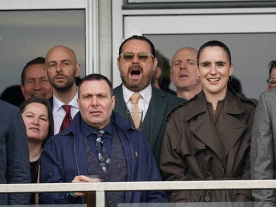 Cheltenham Festival 2026 Day 3 12th March 2026. Cheltenham Festival 2026. Day Three. Actors Danny Dyer and James Nesbitt watch the first race on day three.  Copyright: xPaulxEdwardsx NINTCHDBPICT001066031143