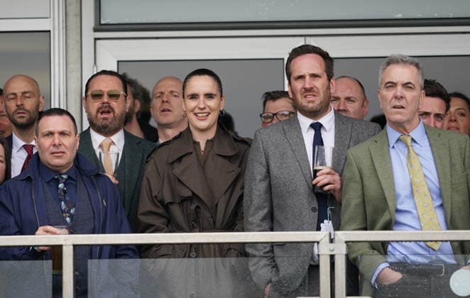 Cheltenham Festival 2026 Day 3 12th March 2026. Cheltenham Festival 2026. Day Three. Actors Danny Dyer and James Nesbitt watch the first race on day three.  Copyright: xPaulxEdwardsx NINTCHDBPICT001066035038