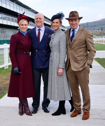 . 13 03 2026. Cheltenham, United Kingdom. Zara and Mike Tindall and Peter Phillips and Harriet Sperling arriving for the Cheltenham Gold Cup on the final day of the Cheltenham Festival, United Kingdom.  xi-Imagesx IIM-26632-0001