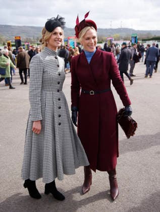 . 13 03 2026. Cheltenham, United Kingdom. Harriet Sperling and Zara Phillips arriving for the Cheltenham Gold Cup on the final day of the Cheltenham Festival, United Kingdom.  xi-Imagesx IIM-26632-0010