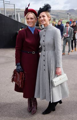 . 13 03 2026. Cheltenham, United Kingdom. Harriet Sperling and Zara Phillips arriving for the Cheltenham Gold Cup on the final day of the Cheltenham Festival, United Kingdom.  xi-Imagesx IIM-26632-0012