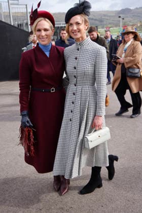 . 13 03 2026. Cheltenham, United Kingdom. Harriet Sperling and Zara Phillips arriving for the Cheltenham Gold Cup on the final day of the Cheltenham Festival, United Kingdom.  xi-Imagesx IIM-26632-0013