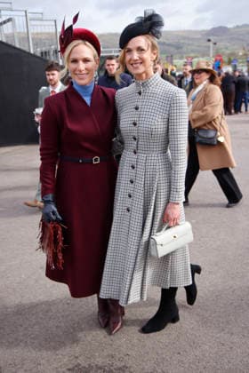 . 13 03 2026. Cheltenham, United Kingdom. Harriet Sperling and Zara Phillips arriving for the Cheltenham Gold Cup on the final day of the Cheltenham Festival, United Kingdom.  xi-Imagesx IIM-26632-0014