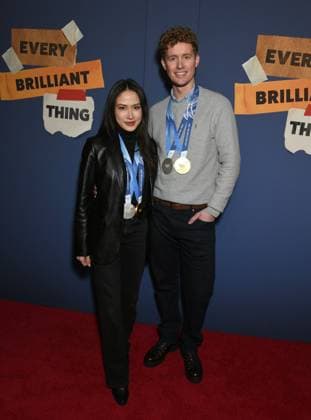 Evan Bates, Madison Chock at arrivals for EVERY BRILLIANT THING Opening Night On Broadway, The Hudson Theatre, New York, NY, March 12, 2026. Photo By: Quoin Pics Everett Collection EVERY BRILLIANT THING Opening Night On Broadway PUBLICATIONXNOTxINxCANxCHNxFRAxITAxJPNxNORxPOLxRUSxESPxUKxUSA