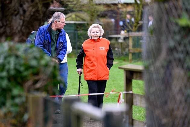 The Netherlands, 2026-03-13 14:38:51 AMSTERDAM, 13-03-2026, Children s Farm. Princess Beatrix participates in a volunteer activity for NLdoet by the Orange Fund. NLdoet is taking place for the 22nd time this year. Princess Beatrix helps care for the animals at a children s farm in Amsterdam. PHOTO: NLBeeld Patrick van Emst Credit: NL Beeld Patrick van Emst  Copyright: xx x