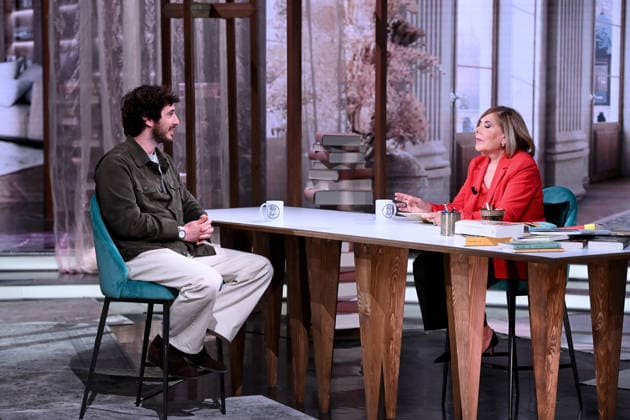 March 13, 2026, Milan, Rome, Italy: TV show La biblioteca dei sentimenti Rai 3 - pictured: Maria Latella, Pierpaolo Spollon , Milan, March 13th 2026 Milan Italy  - ZUMAa289 20260313_zia_a289_156 Copyright: xMax Agfx