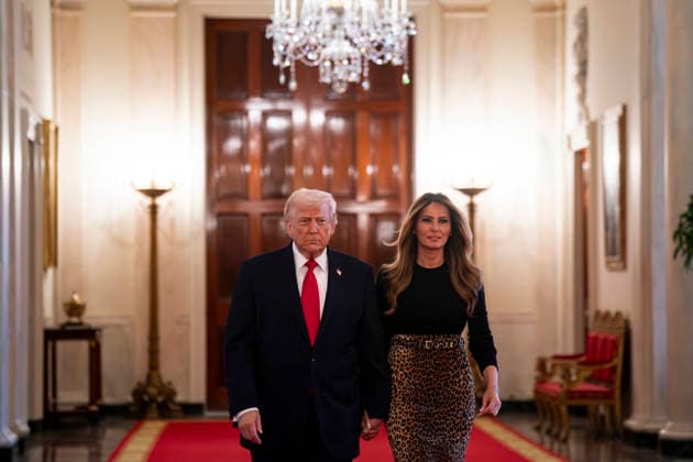 Trump Hosts Women s History Month Event United States President Donald J Trump, left, and first lady Melania Trump arrive for a Women s History Month event in the East Room of the White House in Washington, DC, USA, on Thursday, March 12, 2026. Every year, March is designated Women s History Month by presidential proclamation. Credit: CNP AdMedia Washington District of Columbia United States of America EDITORIAL USE ONLY  Copyright: xx AD_02_WHwomens CNPx xAdMediax admphotostwo974289