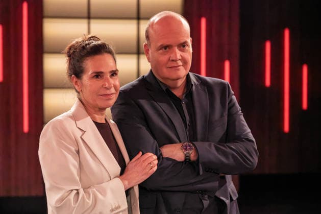 Kölner Treff am 06. Februar 2026. Im Bild die Journalistin Dagmar Rosenfeld mit dem Journalisten und Autor Robin Alexander. Beide betreiben zusammen den Podcast Machtwechsel . Susan Link und Micky Beisenherz sind neugierig und befragen ihre Gäste auf ihre ganz eigene Art mit wie immer spannenden Gesprächen. Köln Nordrhein-Westfalen Deutschland