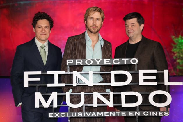 March 13, 2026, Mexico City, Ciudad de Mexico, Mexico: Director Phil Lord, Actor Ryan Gosling and Director Christopher Miller pose for photos during the Project Hail Mary Photocall at Papalote Museo del NioÂ±o. on March 13, 2026 in Mexico City, Mexico. Mexico City Mexico - ZUMAe321 20260313_zea_e321_004 Copyright: xYamakxPereax