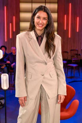 Rebecca Mir bei der Aufzeichnung der WDR-Talkshow Kölner Treff im WDR Studio BS 3. Köln, 13.03.2026