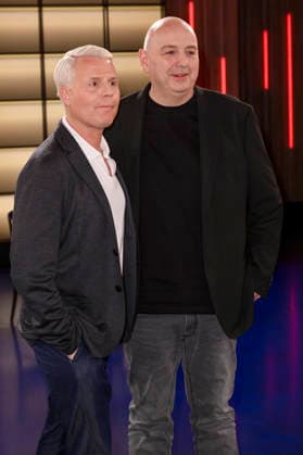 Guido Cantz und Frank Goosen bei der Aufzeichnung der WDR-Talkshow Kölner Treff im WDR Studio BS 3. Köln, 13.03.2026