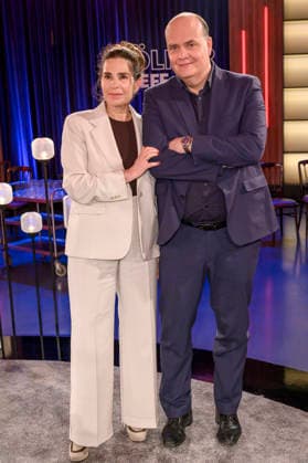 Dagmar Rosenfeld und Robin Alexander bei der Aufzeichnung der WDR-Talkshow Kölner Treff im WDR Studio BS 3. Köln, 13.03.2026