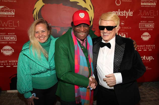 Luzandra Strassburg, Roberto Blanco und Heino bei der Premiere der RTL+ Dokuserie Heino - Karamba, Karacho, Kult! im Filmtheater Kitzbühel. Kitzbühel, 13.03.2026