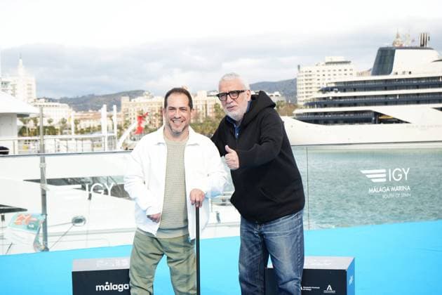 El Langui and Leo Harlem at photocall film La Familia Beneton +2 during the 29 edition of Malaga Film Festival in Malaga on Saturday, 14 March 2026. Cordon Press 