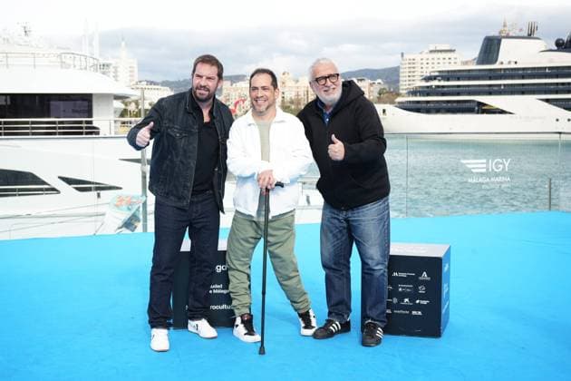El Langui, Joaquin Mazon and Leo Harlem at photocall film La Familia Beneton +2 during the 29 edition of Malaga Film Festival in Malaga on Saturday, 14 March 2026. Cordon Press 