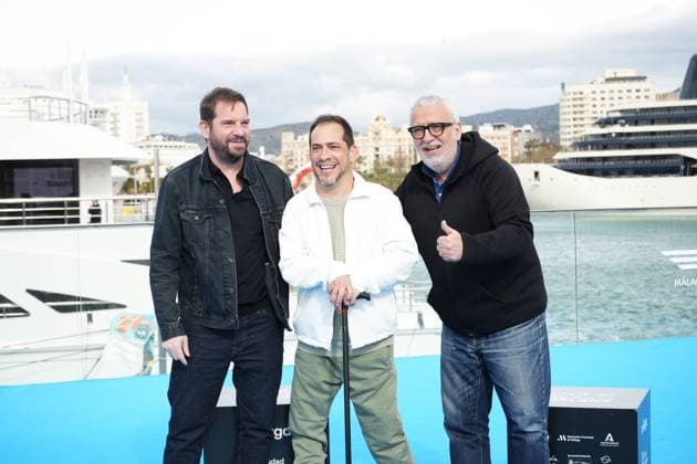 El Langui, Joaquin Mazon and Leo Harlem at photocall film La Familia Beneton +2 during the 29 edition of Malaga Film Festival in Malaga on Saturday, 14 March 2026. Cordon Press 