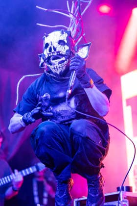 March 13, 2026: Flesh Juicer is Taiwans most iconic heavy metal band, formed in 2006 in Taichung. Vocalist GIGO jumps up while performing at the SXSW Music Festival, Venue 6. Austin, Texas. CSM Austin United States of America - ZUMAc04_ 20260313_faf_c04_010 Copyright: xMarioxCantux