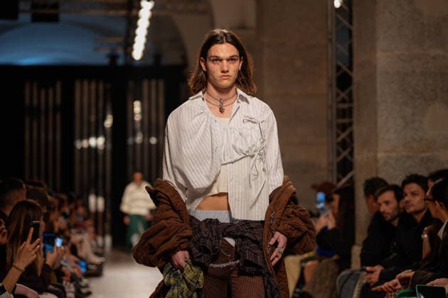March 14, 2026, Lisbon, Portugal: A model walks the runway during Barbara Atanasio fashion show at ModaLisboa Pebbling, Lisbon Fashion Week in Lisboa. Lisbon Portugal - ZUMAs197 20260314_aaa_s197_411 Copyright: xBrunoxdexCarvalhox