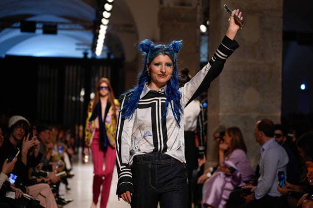 March 14, 2026, Lisbon, Portugal: A model walks the runway during Carlos Gil fashion show at ModaLisboa Pebbling, Lisbon Fashion Week in Lisboa. Lisbon Portugal - ZUMAs197 20260314_aaa_s197_426 Copyright: xBrunoxdexCarvalhox