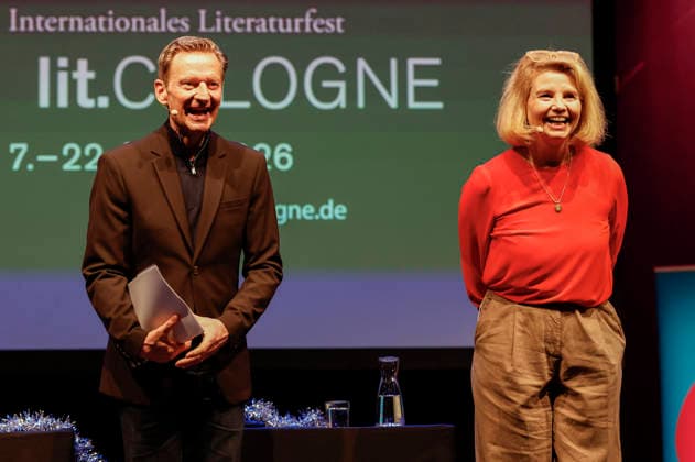 Michael Kessler und Annette Frier bei der lit.Cologne 2026 Veranstaltung Ohne uns geht nix! Remix 7 rettet mit Annette Frier und Michael Kessler die Demokratie in der Stadthalle Köln. Köln, 14.03.2026