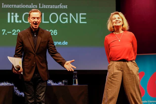 Michael Kessler und Annette Frier bei der lit.Cologne 2026 Veranstaltung Ohne uns geht nix! Remix 7 rettet mit Annette Frier und Michael Kessler die Demokratie in der Stadthalle Köln. Köln, 14.03.2026