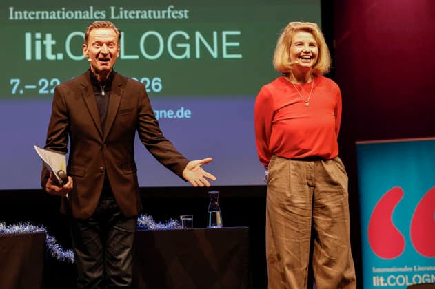 Michael Kessler und Annette Frier bei der lit.Cologne 2026 Veranstaltung Ohne uns geht nix! Remix 7 rettet mit Annette Frier und Michael Kessler die Demokratie in der Stadthalle Köln. Köln, 14.03.2026