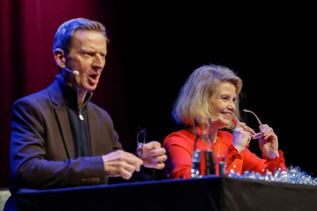 Michael Kessler und Annette Frier bei der lit.Cologne 2026 Veranstaltung Ohne uns geht nix! Remix 7 rettet mit Annette Frier und Michael Kessler die Demokratie in der Stadthalle Köln. Köln, 14.03.2026