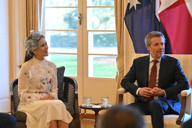 DENMARK ROYALS AUSTRALIA VISIT, Denmark s King Federik X and Queen Mary during a Ceremonial Welcome at Government House in Canberra, Sunday, March 15, 2026. ( NO ARCHIVING CANBERRA AUSTRALIAN CAPITAL TERRITORY AUSTRALIA  Copyright: xMICKxTSIKASx 20260315170490598377