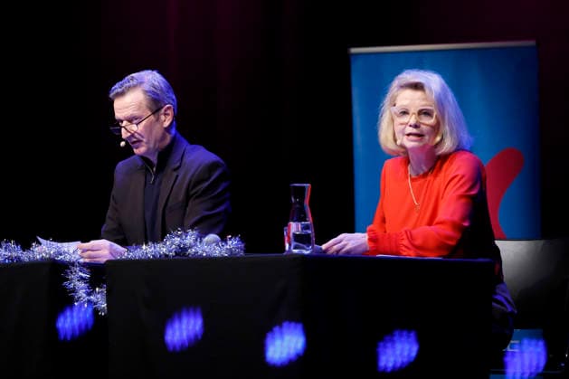 Schauspieler Michael Kessler und Schauspielerin Annette Frier in der Veranstaltung Ohne uns geht nix! Remix 7 rettet mit Annette Frier und Michael Kessler die Demokratie im Rahmen der Lit.Cologne 2026 in der Stadthalle Köln. Köln, 14.03.2026 NRW Deutschland Copyright: xChristophxHardtx