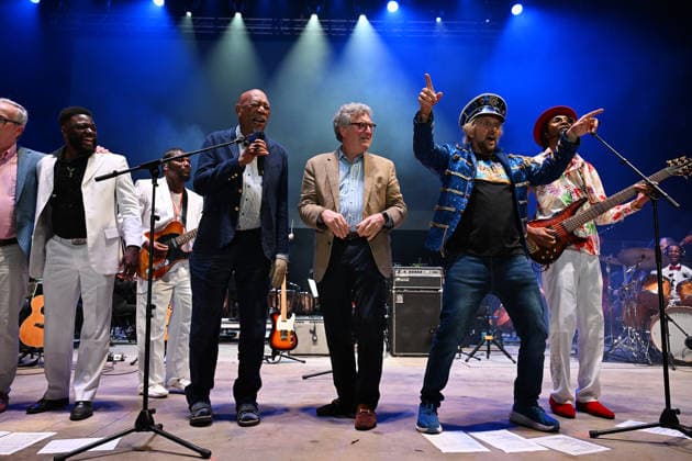 BOCA RATON - MARCH 14: Morgan Freeman s Symphonic Blues Experience performs during Beatles On The Beach at The Mizner Park Amphitheatre on March 14, 2026 in Boca Raton, Florida. Copyright: xmpi04x