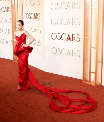 Li Jun Li arrives on the red carpet for the 98th annual Academy Awards in the Hollywood section of Los Angeles on Sunday, March 15, 2026. Conan O Brien will host the Oscars for the second consecutive year.  LAP20260315445 JOHNxANGELILLO