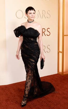 Ginnifer Goodwin arrives on the red carpet for the 98th annual Academy Awards in the Hollywood section of Los Angeles on Sunday, March 15, 2026. Conan O Brien will host the Oscars for the second consecutive year.  LAP20260315530 JOHNxANGELILLO
