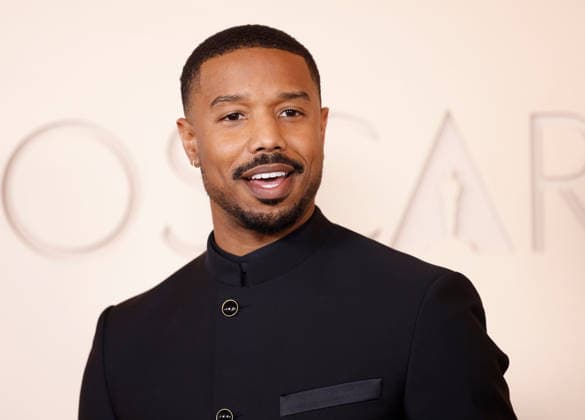 Michael B. Jordan attends the 98th Oscars on the red carpet for the 98th annual Academy Awards in the Hollywood section of Los Angeles on Sunday, March 15, 2026. Conan O Brien will host the Oscars for the second consecutive year.  LAP20260315670 JOHNxANGELILLO