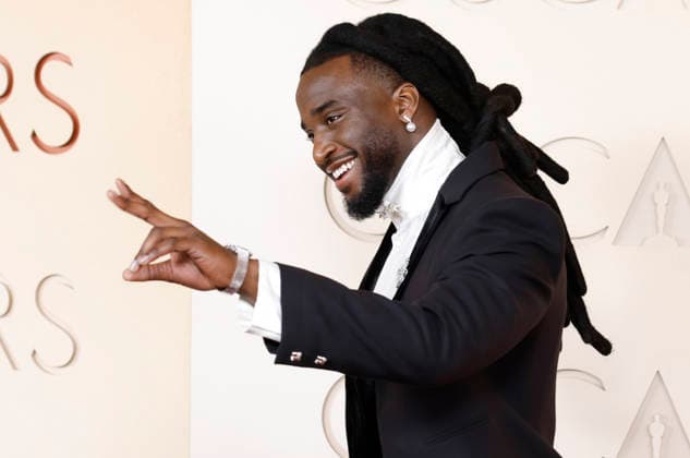 Shaboozey arrives on the red carpet for the 98th annual Academy Awards in the Hollywood section of Los Angeles on Sunday, March 15, 2026. Conan O Brien will host the Oscars for the second consecutive year.  LAP202603153015 JOHNxANGELILLO