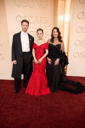 Chris Appelhans, Maggie Kang, and Michelle L. M. Wong arrive on the red carpet of the 98th OscarsÂ® at the DolbyÂ® Theatre at Ovation Hollywood on Sunday, March 15, 2026. Los Angeles CA USA  35008435PLX