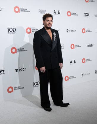 34th Annual Elton John AIDS Foundation Academy Awards Viewing Party Adam Lambert arrives on the red carpet of the 34th Annual Elton John AIDS Foundation Academy Awards Viewing Party at West Hollywood Park in Hollywood California on March 15, 2026. (Contributing Photographer, Connor Terry) West Hollywood California United States Copyright: xConnorxTerry imageSPACEx