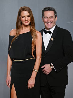 Anna Osceola and Jon Hamm arrive on the red carpet at the 2026 Vanity Fair Oscar Party Hosted By Mark Guiducci at Los Angeles County Museum of Art in Los Angeles, California on Sunday, March 15, 2026.  LAP202603154038 CHRISxCHEW