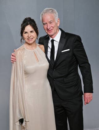 John McEnroe and Patty Smyth arrive on the red carpet at the 2026 Vanity Fair Oscar Party Hosted By Mark Guiducci at Los Angeles County Museum of Art in Los Angeles, California on Sunday, March 15, 2026.  LAP202603154040 CHRISxCHEW