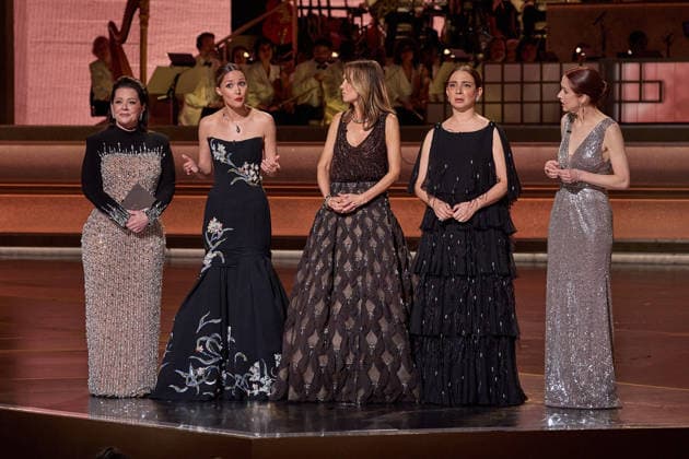 March 15, 2026, Hollywood, California, USA: Melissa McCarthy, Rose Byrne, Kristen Wiig, Maya Rudolph, and Ellie Kemper present the Oscar for Sound during the 98th Oscars at the Dolby Theatre at Ovation Hollywood on Sunday. Hollywood USA  - ZUMAz03_ 20260315_zah_z03_084 Copyright: xTraexPattonx